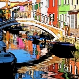 "Burano Reflections", Burano, Italy, color photograph, Contact: smithingah@gmail.com