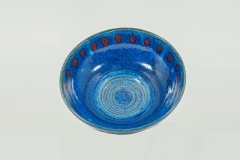 Blue bowl w red dots