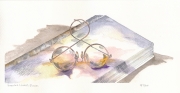 "Grandma Linder's Glasses", ink & watercolor, Contact: jyritchie03@aol.com
