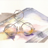 "Grandma Linder's Glasses", ink & watercolor, Contact: jyritchie03@aol.com